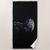 Funny Black Labrador Retriever Lab Dog Owner Pet A Strandtuch (Vorderseite)