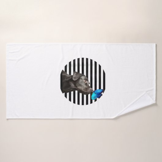 Funny Black Labrador Retriever Lab Hundebesitzer H Badehandtuch (Badehandtuch)
