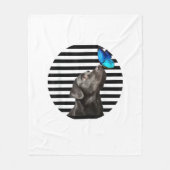Funny Black Labrador Retriever Lab Hundebesitzer H Fleecedecke (Vorderseite)