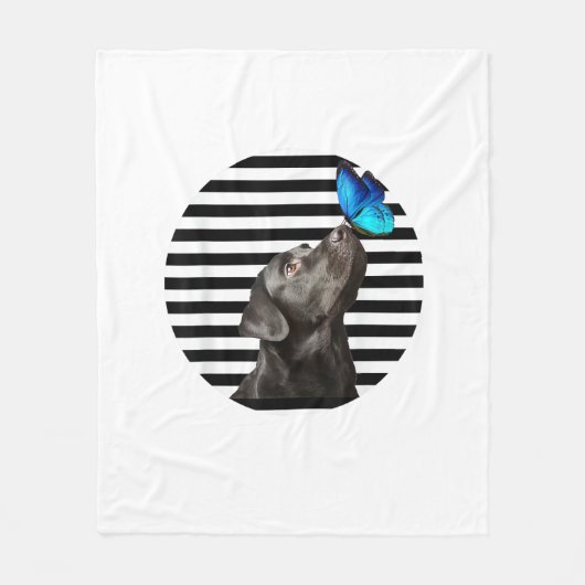 Funny Black Labrador Retriever Lab Hundebesitzer H Fleecedecke (Vorderseite)