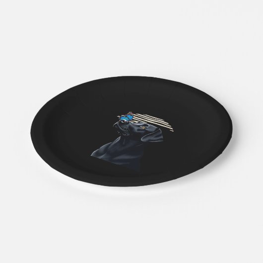 Funny Black Labrador Retriever Lab Hundebesitzer H Pappteller (Schrägansicht)