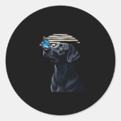 Funny Black Labrador Retriever Lab Hundebesitzer H Runder Aufkleber (Vorderseite)