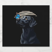 Funny Black Labrador Retriever Lab Hundebesitzer H Schaumweinetikett (Einzelnes Label)