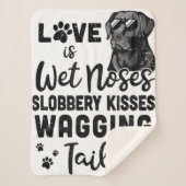 Funny Black Labrador Retriever Liebe My Dog Sprich Sherpadecke (Vorderseite)