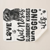 Funny Black Labrador Retriever Liebe My Dog Sprich Sherpadecke (Vorderseite (Horizontal))