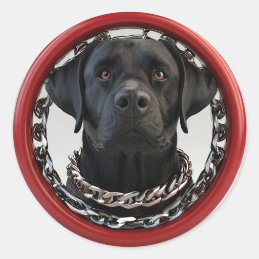 Funny Black Labrador Runder Aufkleber (Vorderseite)