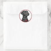 Funny Black Labrador Runder Aufkleber (Tasche)