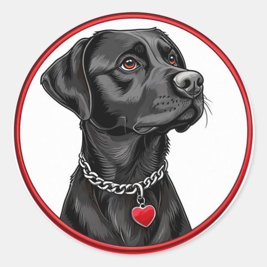 Funny Black Labrador Runder Aufkleber (Vorderseite)