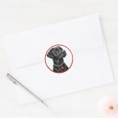 Funny Black Labrador Runder Aufkleber (Umschlag)