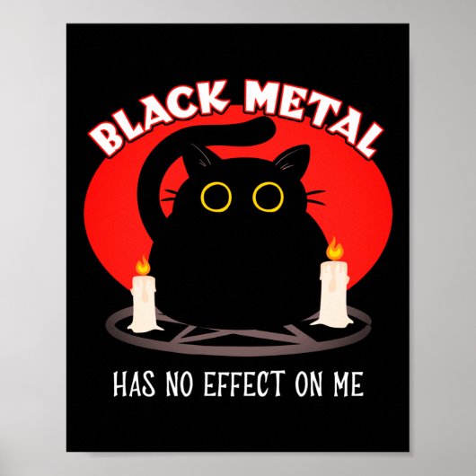 Funny Black Metal Satanic Cat Quote Poster (Vorne)