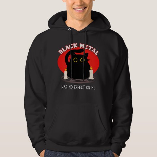 Funny Black Metal Satanic Cat Zitat Hoodie (Vorderseite)
