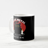 Funny Black Metal Satanic Cat Zitat Kaffeetasse (Vorderseite Links)