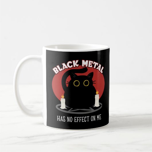 Funny Black Metal Satanic Cat Zitat Kaffeetasse (Links)