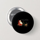 Funny Black Mouth Cur Dog Santa Claus Weihnachten Button (Vorne & Hinten)