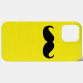 Funny Black Mustache auf gelbem Hintergrund Case-Mate iPhone Hülle (Rückseite (Horizontal))