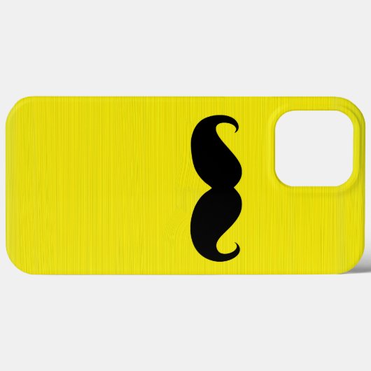 Funny Black Mustache auf gelbem Hintergrund Case-Mate iPhone Hülle (Rückseite (Horizontal))