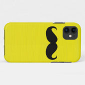 Funny Black Mustache auf gelbem Hintergrund Case-Mate iPhone Hülle (Rückseite (Horizontal))