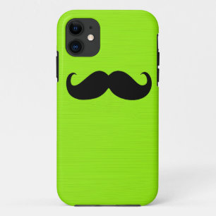 Funny Black Mustache auf Gelbgrünem Hintergrund Case-Mate iPhone Hülle