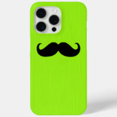 Funny Black Mustache auf Gelbgrünem Hintergrund Case-Mate iPhone Hülle (Rückseite)