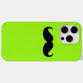 Funny Black Mustache auf Gelbgrünem Hintergrund Case-Mate iPhone Hülle (Rückseite (Horizontal))