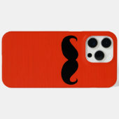 Funny Black Mustache auf Orange Red Background Case-Mate iPhone Hülle (Rückseite (Horizontal))