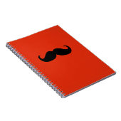 Funny Black Mustache auf Orange Red Background Notizblock (Rechte Seite)