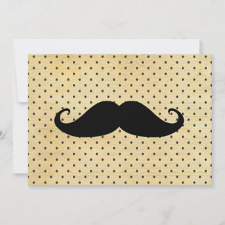 Funny Black Mustache auf Vintagen gelben Polka Doc