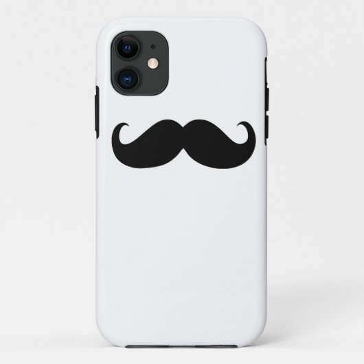 Funny Black Mustache auf weißem Hintergrund Case-Mate iPhone Hülle (Rückseite)