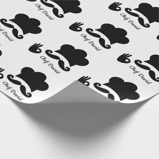 Funny Black Mustache Benutzerdefinierter Text Geschenkpapier (Ecke)