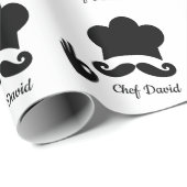 Funny Black Mustache Benutzerdefinierter Text Geschenkpapier (Rolleneckpunkt)