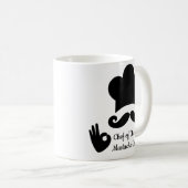 Funny Black Mustache Benutzerdefinierter Textname Kaffeetasse (VorderseiteRechts)