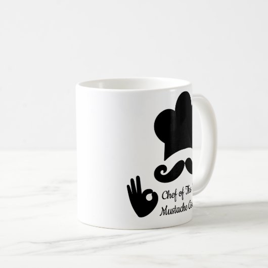 Funny Black Mustache Benutzerdefinierter Textname  Kaffeetasse (VorderseiteRechts)