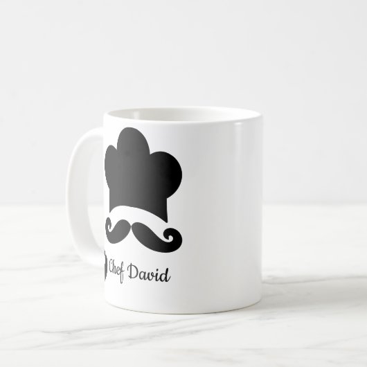 Funny Black Mustache Benutzerdefinierter Textname Kaffeetasse (Vorderseite Links)