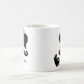 Funny Black Mustache Benutzerdefinierter Textname  Kaffeetasse (Mittel)