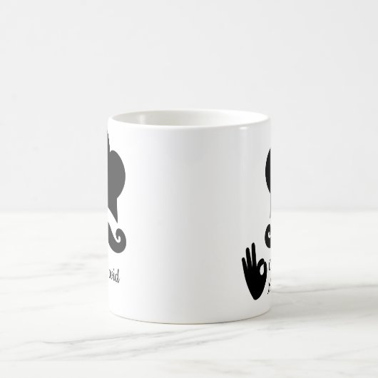 Funny Black Mustache Benutzerdefinierter Textname Kaffeetasse (Mittel)