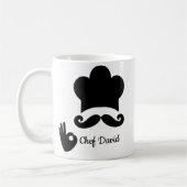 Funny Black Mustache Benutzerdefinierter Textname Kaffeetasse (Links)