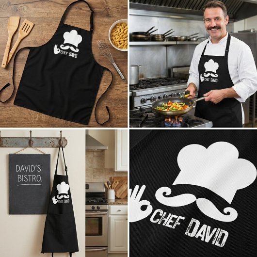 Funny Black Mustache Custom Schürze