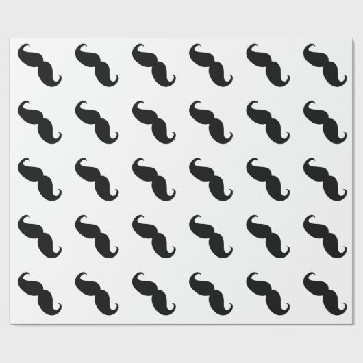 Funny Black Mustache Geschenkpapier (Flach)