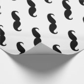 Funny Black Mustache Geschenkpapier (Ecke)