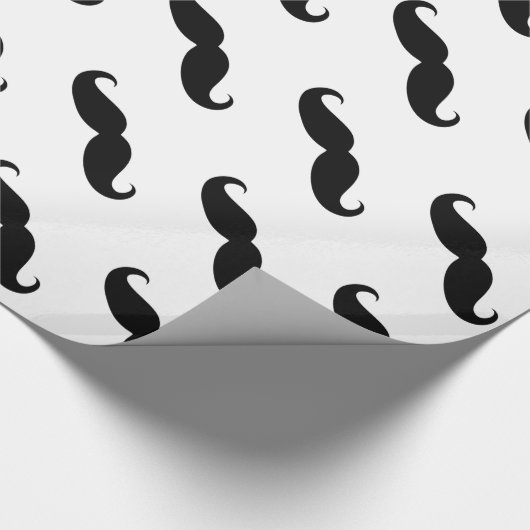 Funny Black Mustache Geschenkpapier (Ecke)