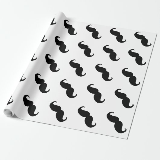 Funny Black Mustache Geschenkpapier (Ungerollt)