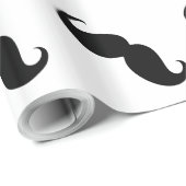 Funny Black Mustache Geschenkpapier (Rolleneckpunkt)