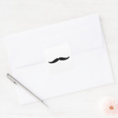 Funny Black Mustache oder Mustache Quadratischer Aufkleber (Umschlag)