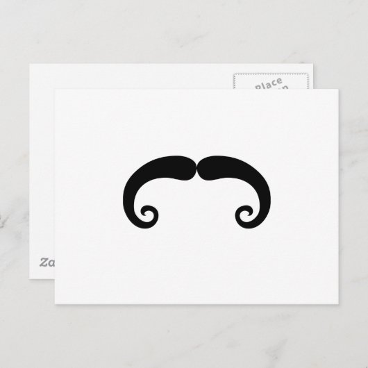 Funny Black Mustache oder Mustache Style Postkarte (Vorne/Hinten)