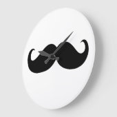 Funny Black Mustache on White Background Große Wanduhr (Winkel)