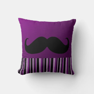 Funny Black Mustache Retrostreifen Kissen