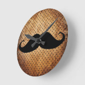 Funny Black Mustache Runde Wanduhr (Winkel)