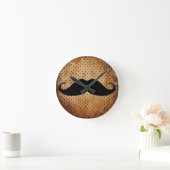 Funny Black Mustache Runde Wanduhr (Zuhause)