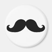 Funny Black Mustache Spaß Magnet (Vorne)