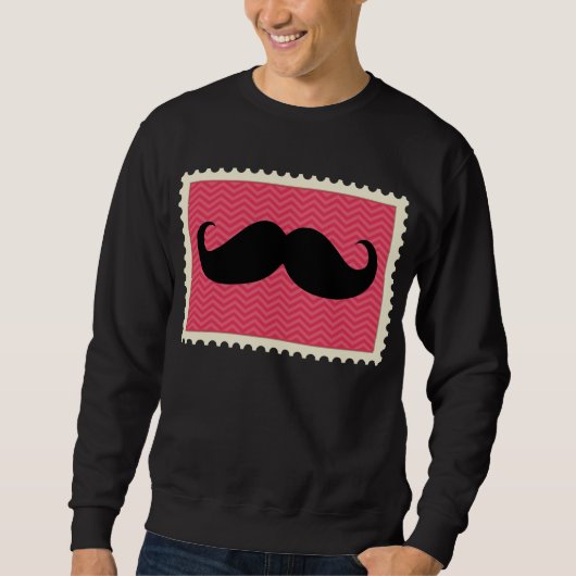 Funny Black Mustache Sweatshirt (Vorderseite)
